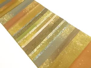 金彩螺鈿横縞模様袋帯